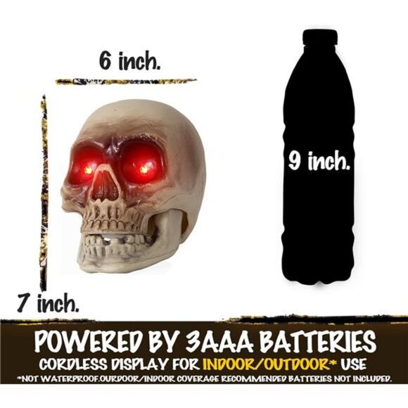 Halloween floating hanging skull heads - Animated Skeleton Decorations - Picture 6 of 7